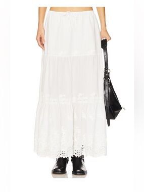 NWT WeWoreWhat Midi Pull On Skirt in Ivory - size Large